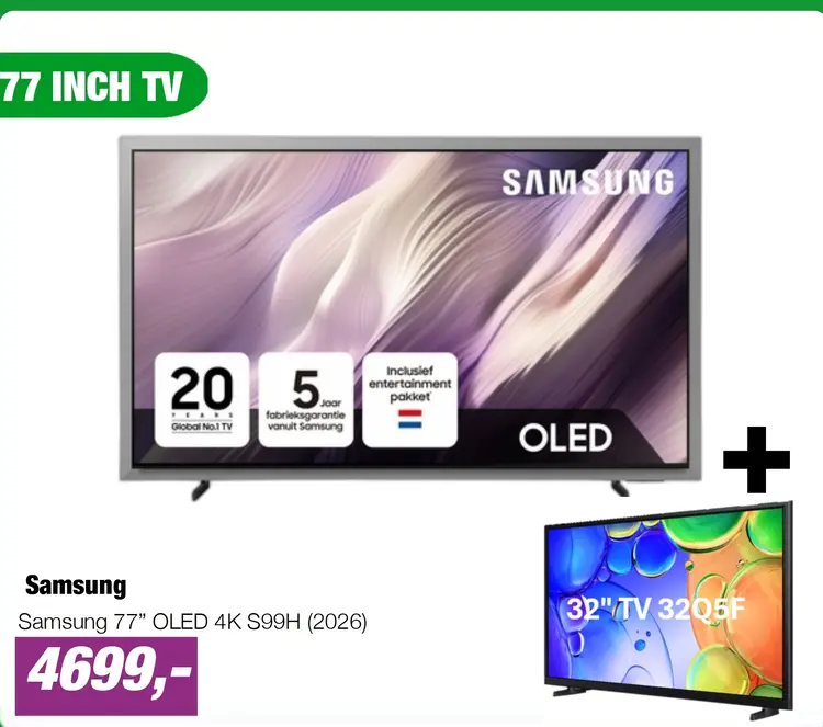 Aanbieding: Samsung 77” OLED 4K S99H (2026)