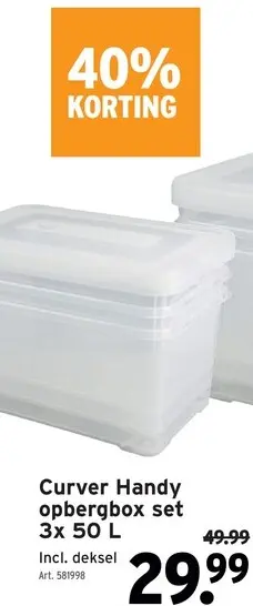 Promotie: Curver Handy opbergbox set