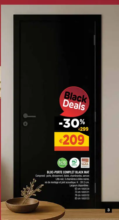 Offre: Bloc-porte complet black mat