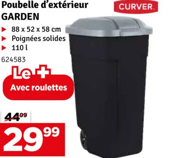 Aanbieding: Poubelle d'extérieur noire 110 L ALLIBERT