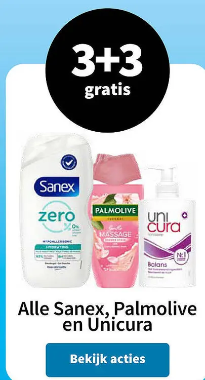 Aanbieding: Sanex, Palmolive en Unicura