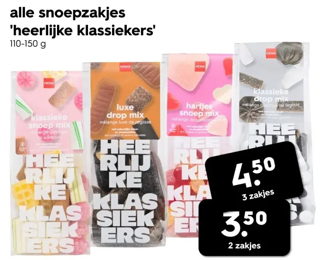 Promotie: Alle snoepzakjes 'heerlijke klassiekers'