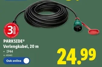 Promotie: Verlengkab 20 m