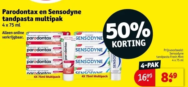 Aanbieding: tandpasta multipak