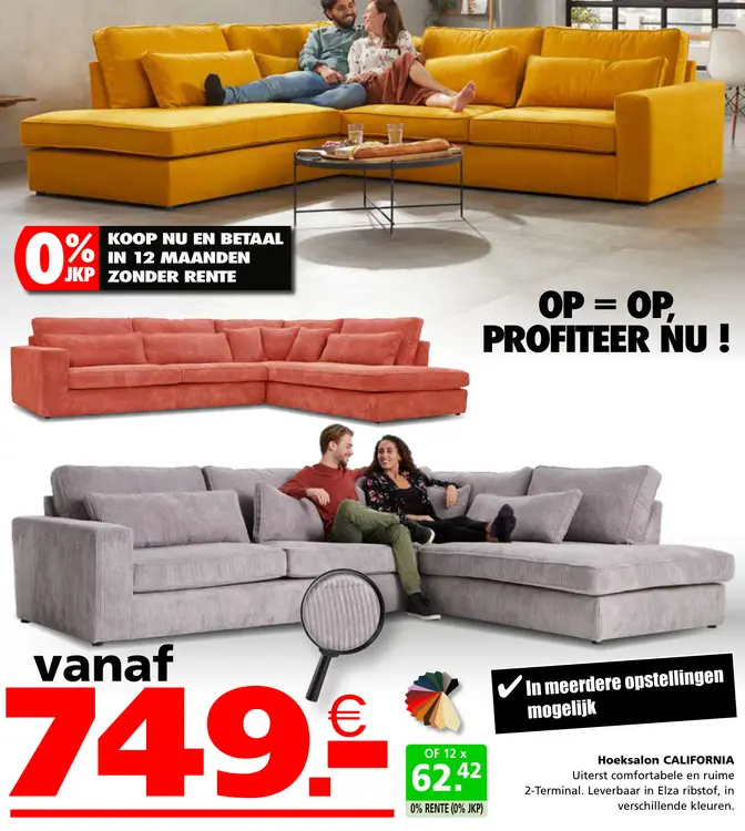 Promotie: Hoeksalon CALIFORNIA