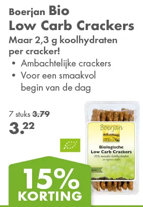 Aanbieding: Boerjan Bio Low Carb Crackers