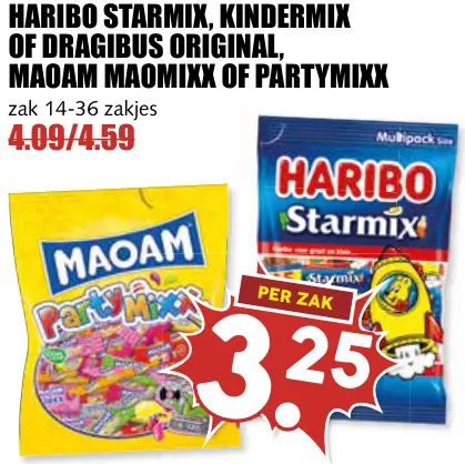 Aanbieding: Starmix, kindermix of dragibus original, maomixx of partymixx