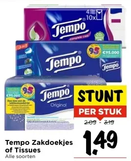 Aanbieding: Zakdoekjes of Tissues