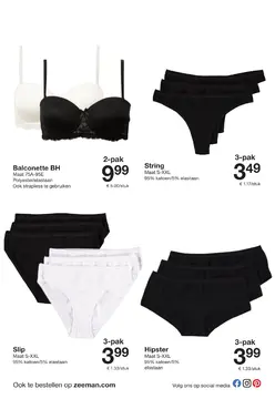 Aanbieding: Balconette BH, string, slip of hipster