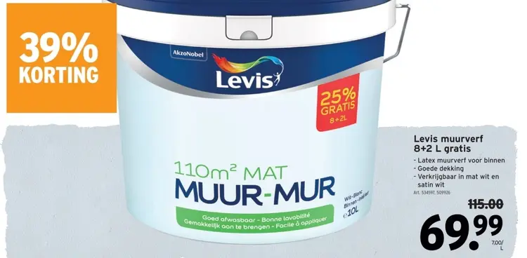 Promotie: Levis muurverf
