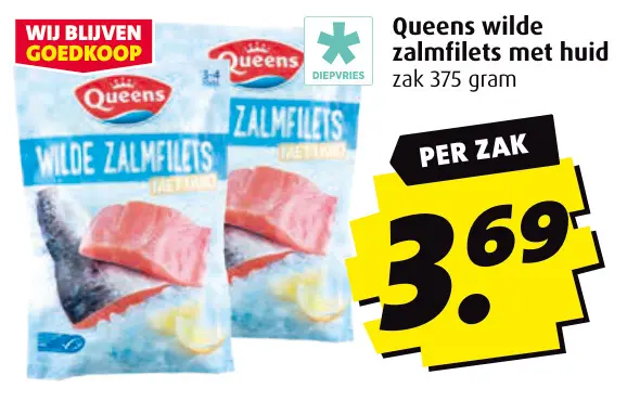 Aanbieding: Queens wilde zalmfilets met huid