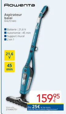 Offre: Aspirateur balai