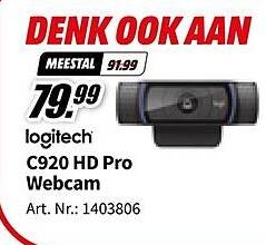 Aanbieding: logitech C920 HD Pro Webcam 