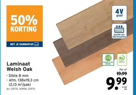 Promotie: Laminaat Welsh Oak