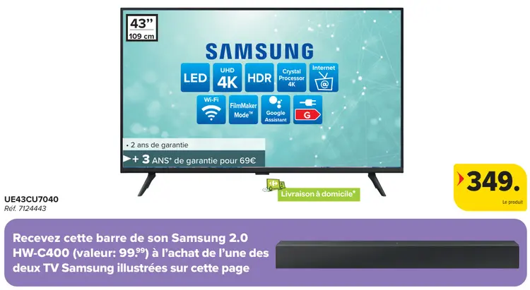 Offre: TV UE43CU7040