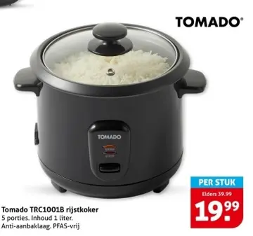 Aanbieding: Tomado TRC1001B rijstkoker