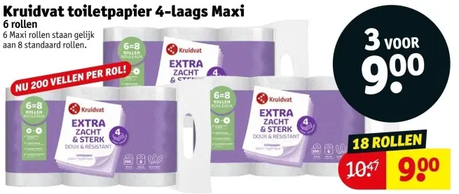 Promotie: Toiletpapier 4-laags Maxi