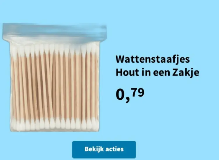 Promotie: Wattenstaafjes Hout in een Zakje