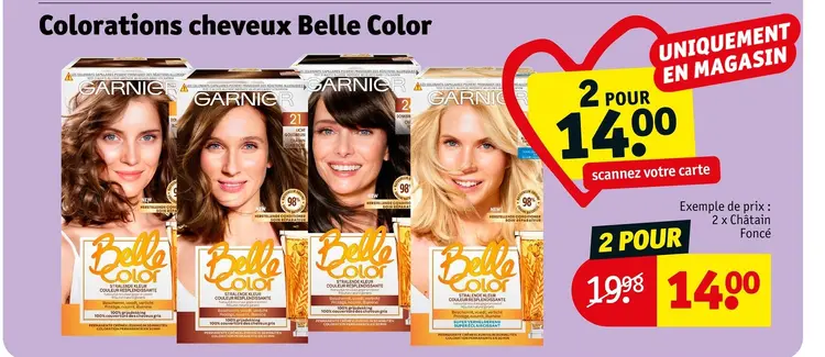 Offre: Colorations cheveux Belle Color