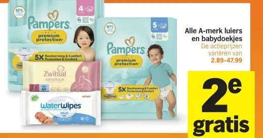 Aanbieding: A-merk luiers en babydoekjes