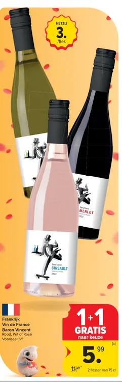 Promotie: Vin de France Rood, Wit of Rosé