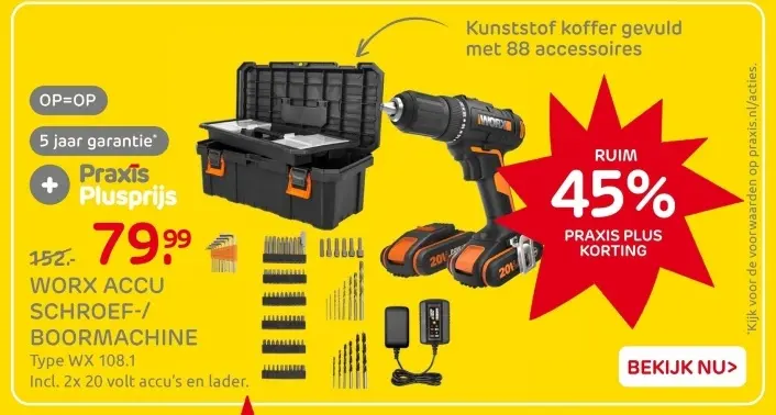 Aanbieding: Accu schroef-/boormachine