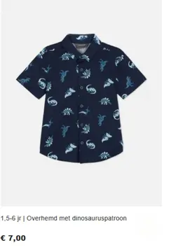 Aanbieding: 1,5-6 jr | Overhemd met dinosauruspatroon