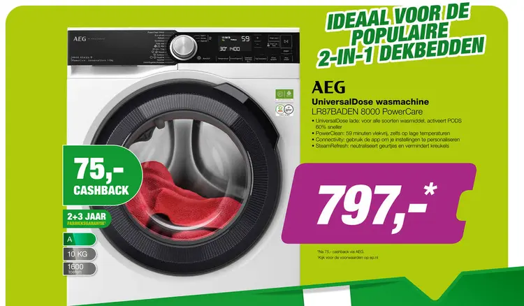 Aanbieding: UniversalDose wasmachine LR87BADEN 8000 Power