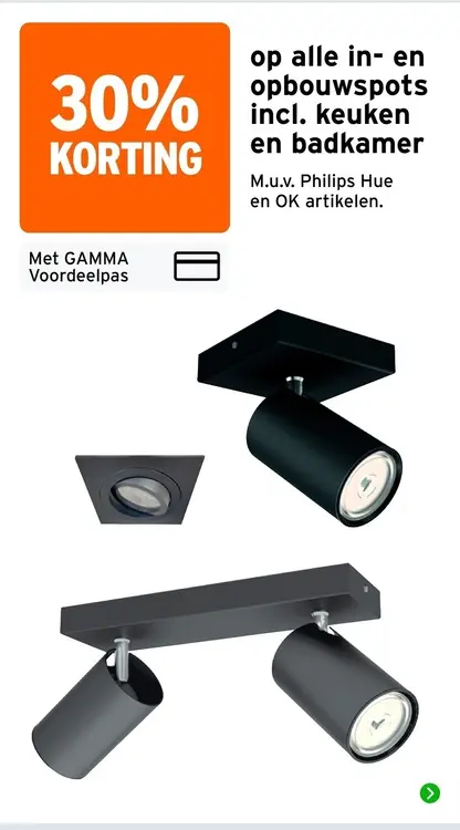 Aanbieding: in- en opbouwspots incl. keuken en badkamer
