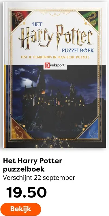 Aanbieding: Denksport Het Harry Potter puzzelboek