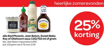 Aanbieding: Red Phoenix, Jean Baton, Sweet Baby Ray of Oliehoorn saus