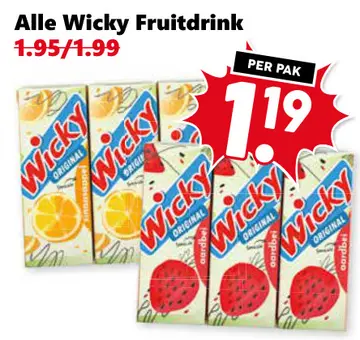 Aanbieding: Alle Wicky Fruitdrink