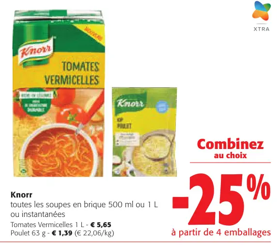 Offre: Knorr toutes les soupes en brique ou instanta