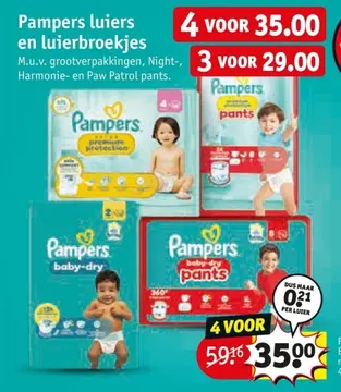 Aanbieding: Pampers luiers en luierbroekjes