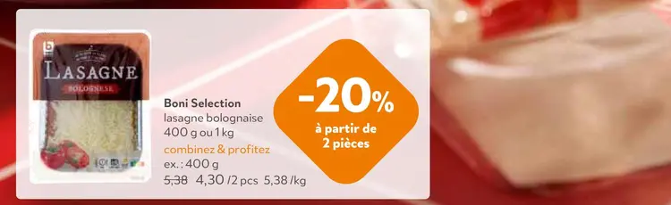 Offre: lasagne bolognaise