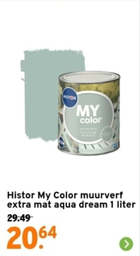 Aanbieding: Histor My Color muurverf extra mat aqua dream