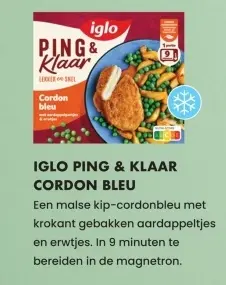 Aanbieding: Iglo ping & klaar cordon bleu