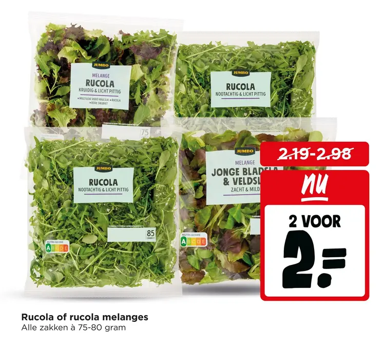 Aanbieding: Rucola of rucola melanges