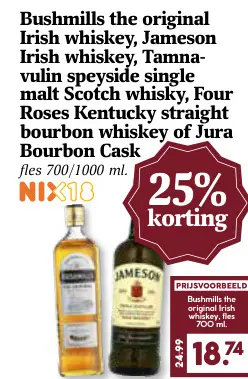 Aanbieding: Verschillende merken whiskey en bourbon