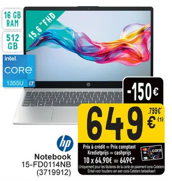 Offre: Notebook 15-FD0114NB