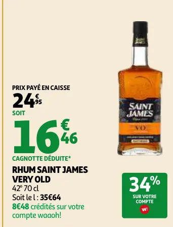 Promotie: Rhum SAINT JAMES very old