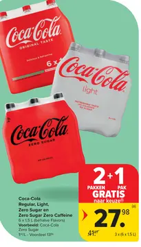 Aanbieding: Coca-Cola Regular, Light, Zero Sugar en Zero Caffeine