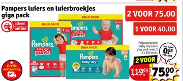 Aanbieding: Pampers luiers en luierbroekjes giga pack