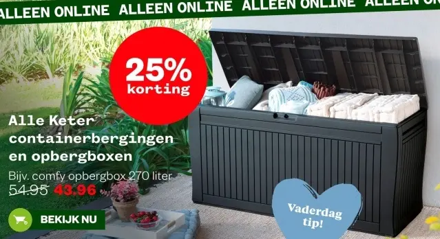Aanbieding: Keter containerbergingen en opbergboxen