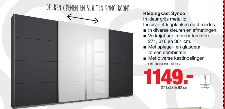 Aanbieding: Kledingkast Synco