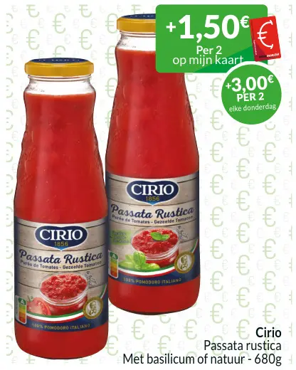 Aanbieding: Passata rustica met basilicum of natuur