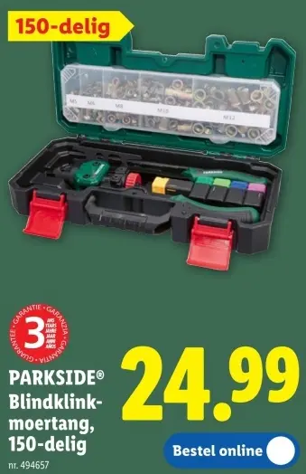 Promotie: Blindklinkmoertang 150-delig