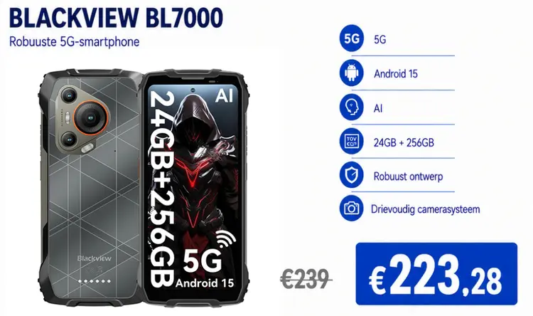 Promotie: Blackview BL7000 Robuuste 5G-smartphone