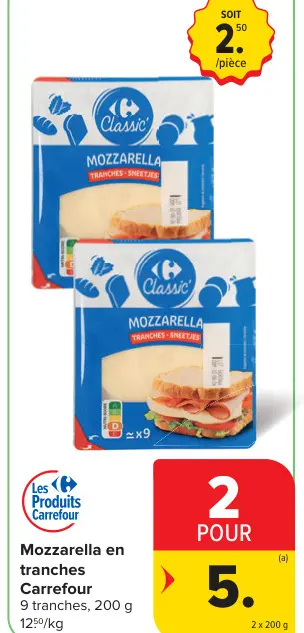Offre: Mozzarella en tranches