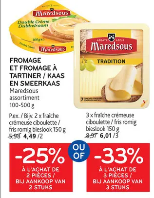 Offre: Fromage et fromage à tartiner / kaas en smeerkaas